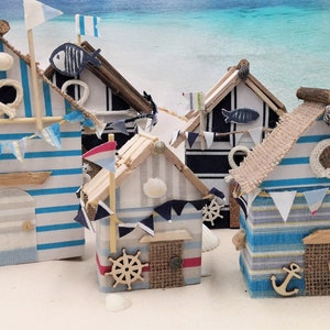 Beach Hut Set: Coastal Decor, Wedding Table Numbers