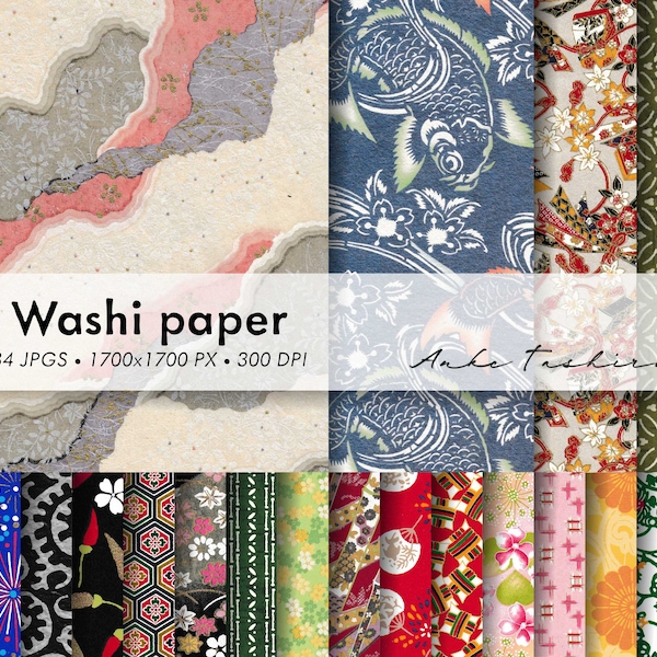 Washi Japanese digital paper textures, Origami, pattern, scrapbooking, stationery, art, prints, gift, wrapping, wall, art