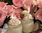 Dessert candle scented in glass jar,kawaii,dessert candle,vanilla with snickerdoodle scent