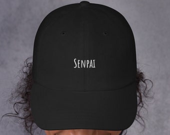 Anime Embroidered Hat | Adjustable Senpai Baseball Cap Japanese Kawaii Gift for Anime Lover