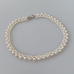 Weaved Strong luster natural freshwater pearl necklace/freshwater pearl strand/gift for her