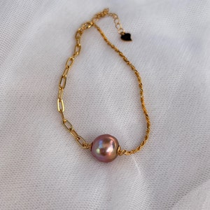 925 sterling sliver Baroque Pearl Bracelet/ adjustable pearl bracelet/freshwater pearl bracelet/Gift for her/Gift for mom