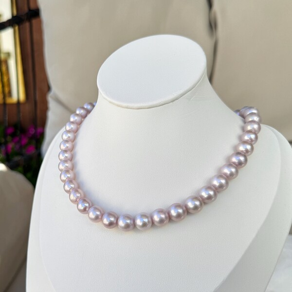 Lilac Natural freshwater pearl strand / pearl necklace /Lavender Pearl