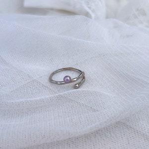 Lavender Freshwater Baby Pearl Ring/Vermeil Ring/Sterling Sliver Pearl Ring/gift for her/back to school