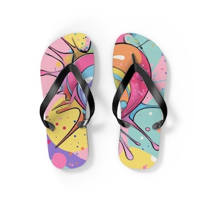 Colorful Beach Flip Flops: Polyester Suede Summer Sandals
