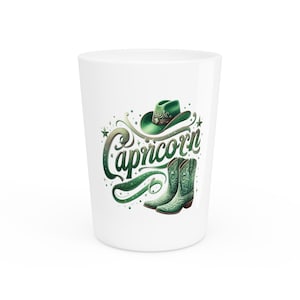 Capricorn Zodiac Shot Glass: Cowboy Theme Astrology Gift