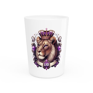 Leo Zodiac Shot Glass: Astrology Drinkware, Birthday Party Favor