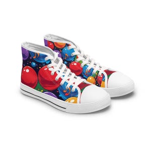Colorful Patterned High Top Sneakers: Women&#39;s Fun Fashion Footwear