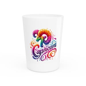 Capricorn Zodiac Shot Glass: Colorful Astrology Drinkware