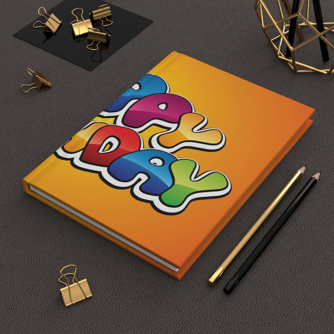 Happy Birthday Colorful Bubble Letters Journal | Hardcover Notebook - Etsy