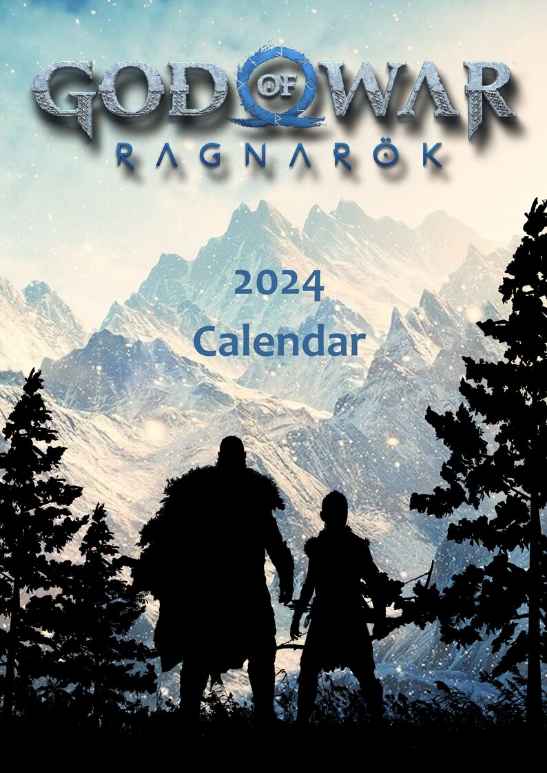 God of War Ragnarok 2024 A4 Calendar Journey Through Norse Mythology's