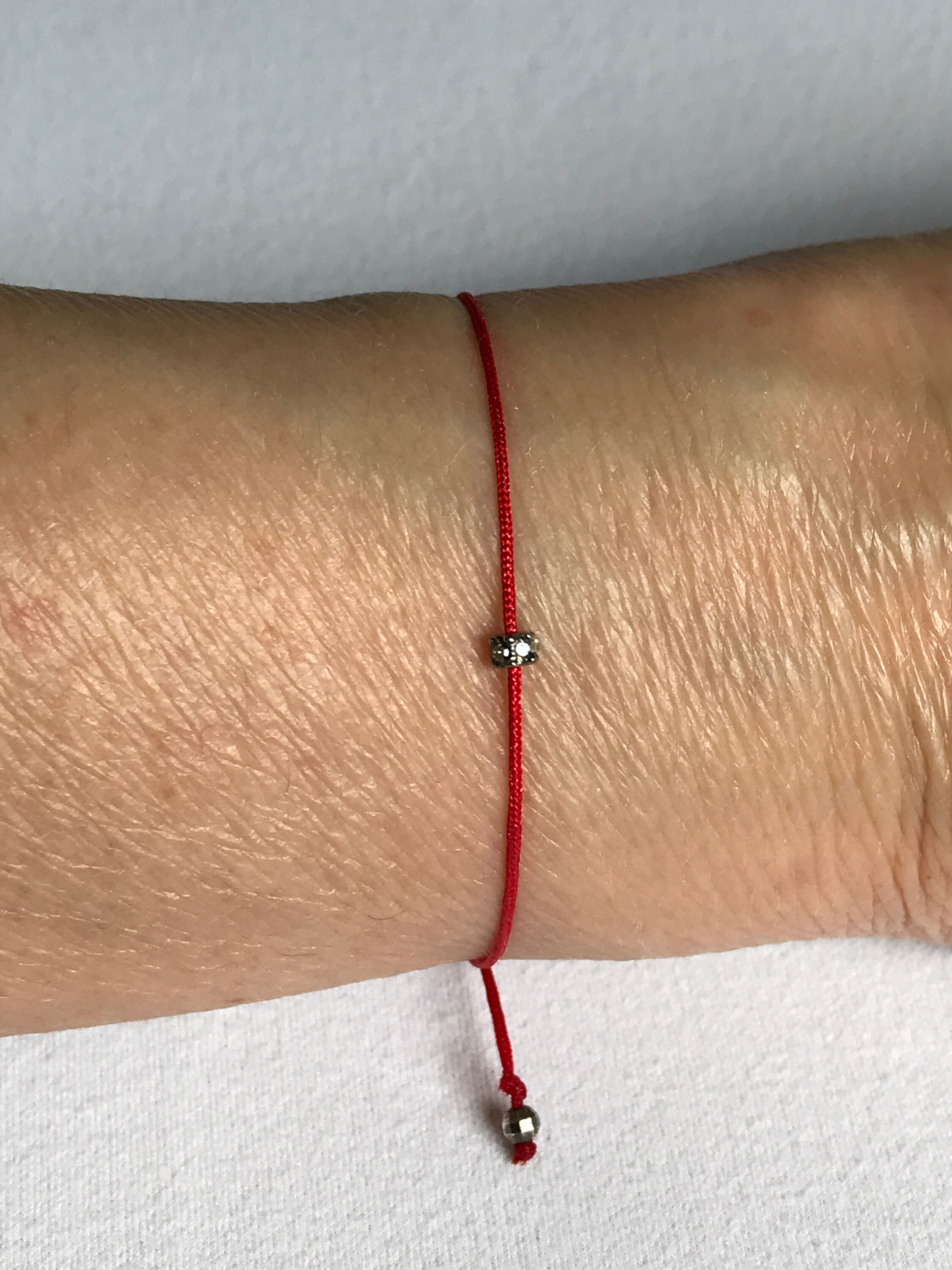 Red String Bracelet, Diamond Red String Bracelet, Red Bracelet, Red