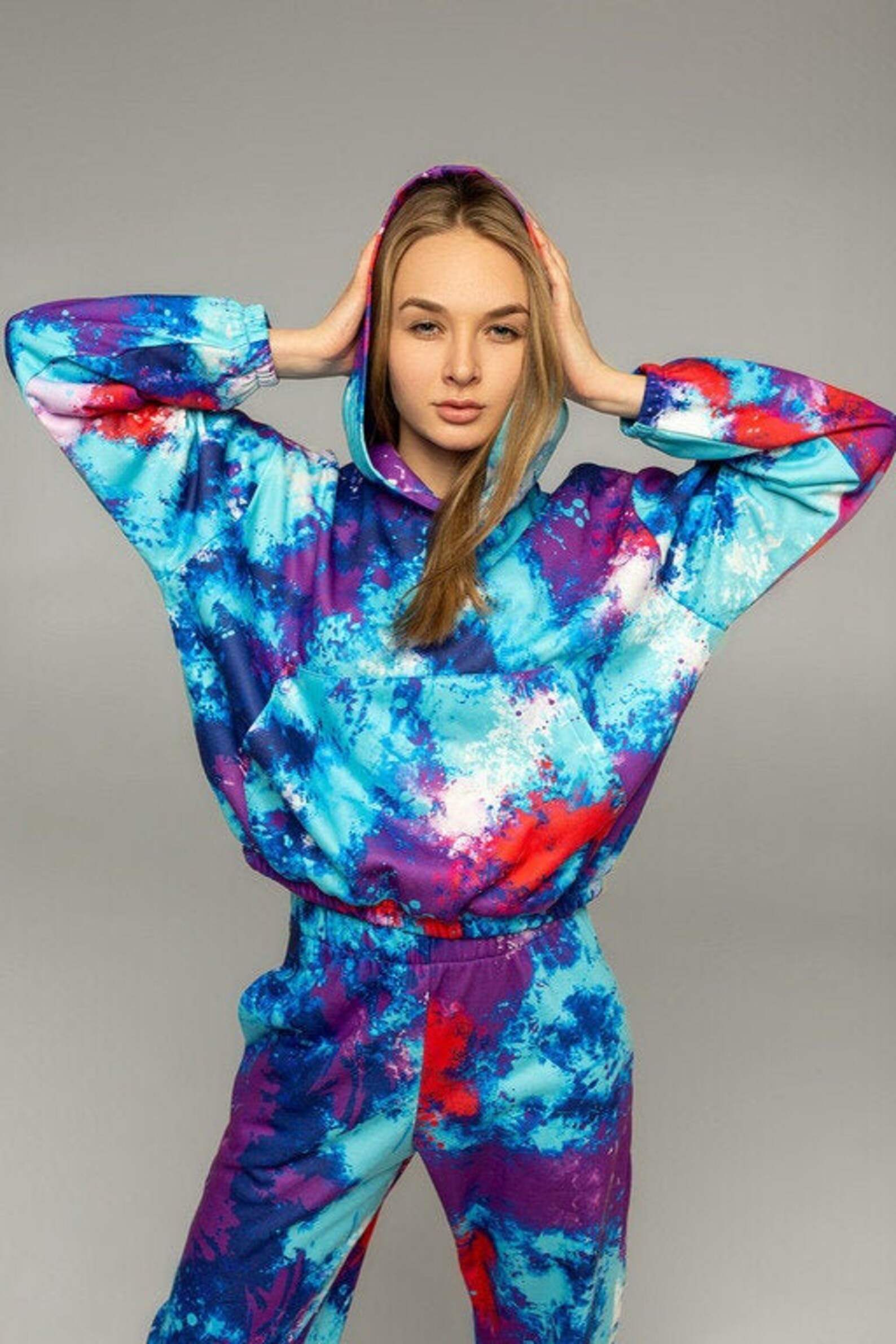 tie dye tracksuit set plus size