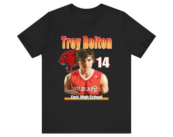 Chemise Troy Bolton, chemise Zac Efron, t-shirt High School Musical, t-shirt Wildcats