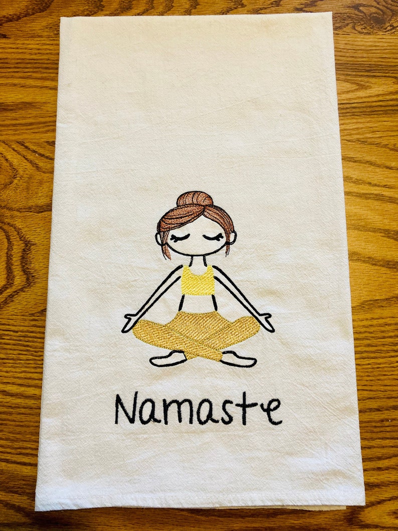 Yoga Decor HairClothing Color Options Yogi Gift Custom Personalized Yogi Avatar Yoga Floursack Towel Namaste Yogi Beauty