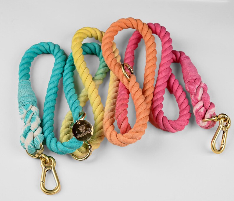 Cotton Rope Rainbow Dog Leash Beyond Par - Etsy