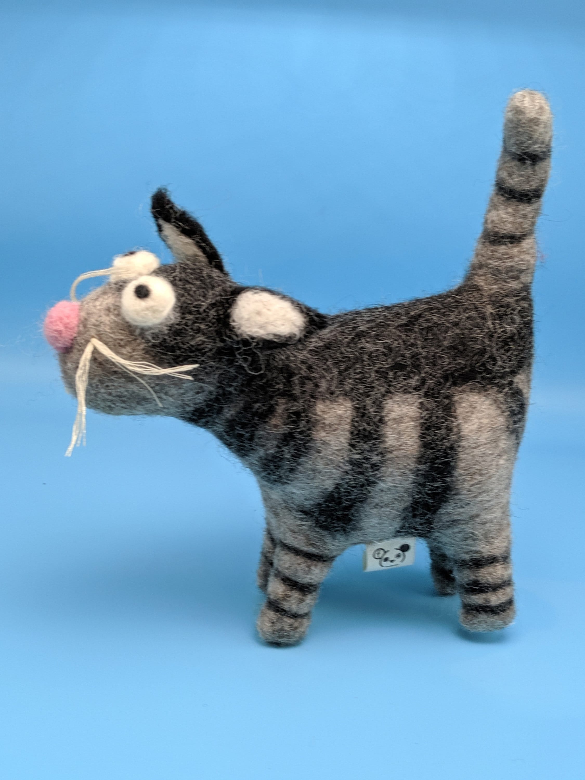 Feltsky Nadelfilz-Set Graue Katze – DIY-Bastelset Für Anfänger, Inkl. Wolle, Nadeln, Fingerschutz, Ca. 10 Cm Hoch