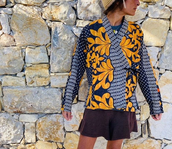 KANTHA VINTAGE JACKET, kantha quilt