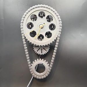 Engraved Rotating Dodge 360 Timing Chain Wall or Desk Clock: Mopar Muscle Car Decor, Challenger Charger V8 Classic Dodge Chrysler