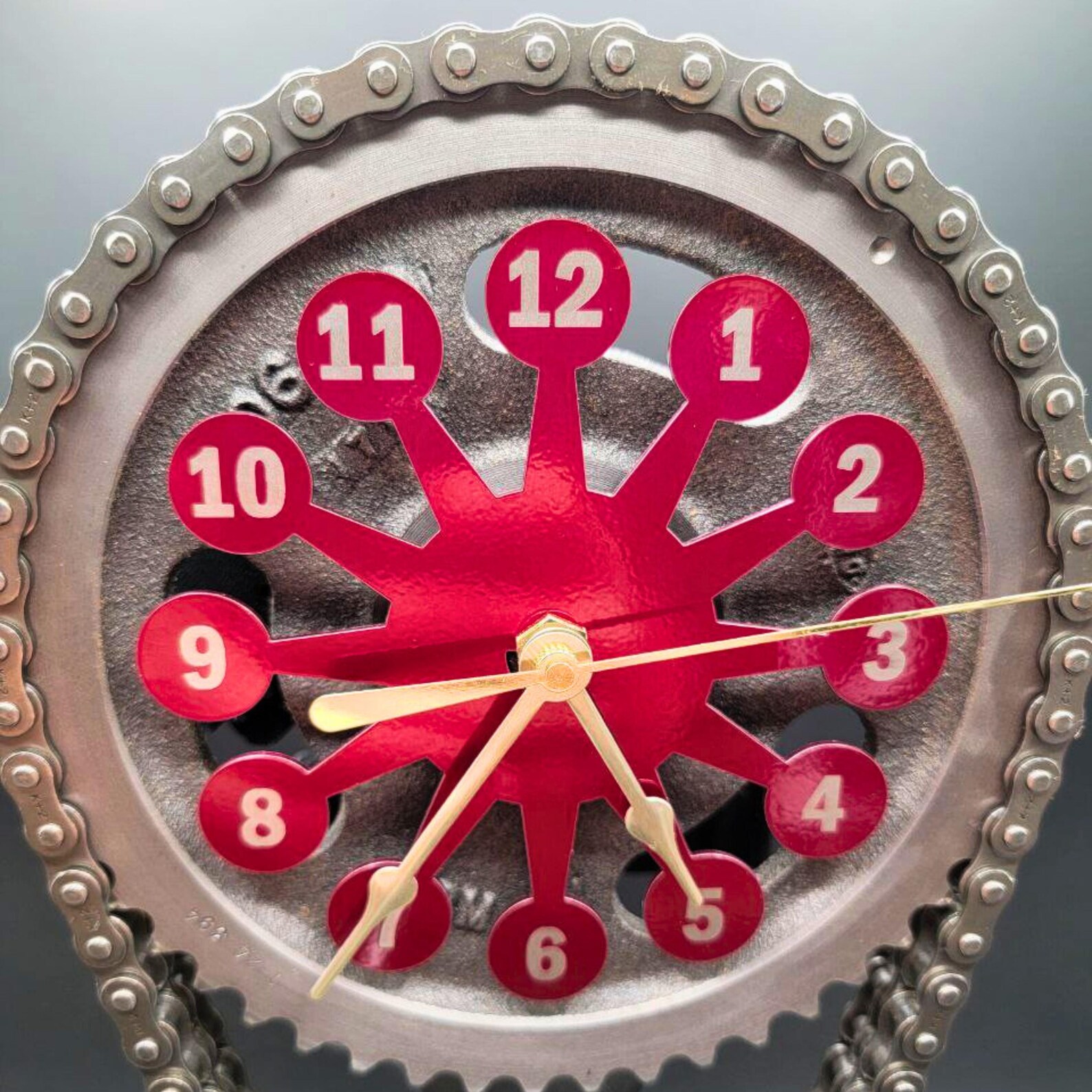 Engraved Chevy Big Block V8 Clock: Rotating Timing Chain Gear ...