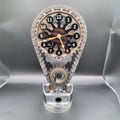 Oldsmobile V8, Motorized Automotive Decor, Muscle Car Timing Chain Clock Art for Garage, Man Cave or Car Show Trophy, Piston Art, Cutlass.