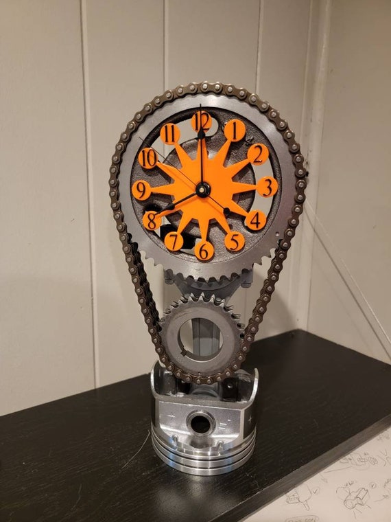Motorized, Rotating Gear Clock, Made With Chevy Big Block Timing