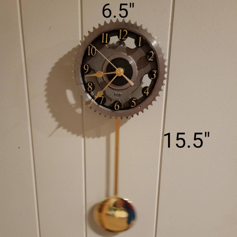 Black Chevy Big Block Cam Gear Pendulum Clock Hand Made Etsy