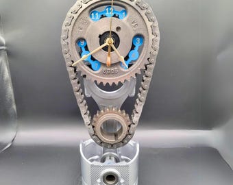 Personalized Pontiac Gear Clock Wall or Desk: Rotating Piston Engine Art - Car Enthusiast, Firebird GTO Gran Prix Classic Muscle Car Pontiac