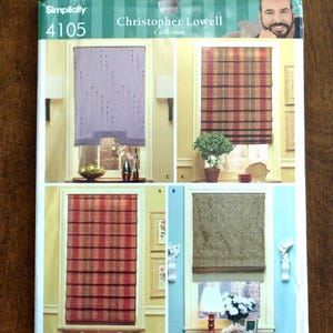 UNCUT Simplicity 4105; Factory Folded Window Treatment/Blinds Pattern; US Seller