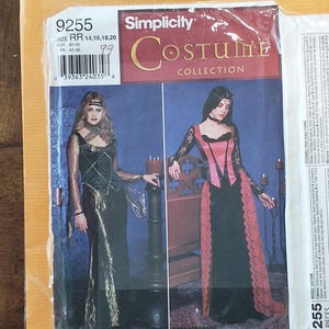 UNCUT Ladies' Gown Pattern Sizes 14 - 20; Simplicity Costume Collection 9255 Skirt and Bodice; Cosplay, Witch, Angel or Pattern