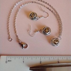 Cottagecore Miniature Teacups Jewelry Set: Stainless Steel Chain & Teacup Charms Earrings and Necklace Set Tea for Two Charms Jewelry image 6