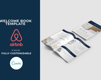 O MELHOR Manual do Hóspede do Airbnb | Livro de boas-vindas editável e imprimível para aluguel - Vrbo, Homeaway, Airbnb, Booking.com | Modelo CANVA
