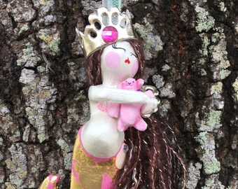 Mermaid Ornament "Expecting Mermaid" Not just for Christmas