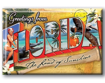 Florida Vintage Postcard Magnet