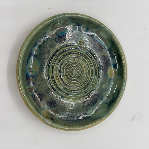 Handmade, Pottery, Round Garlic Grater Plate