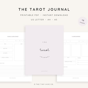 Simple Tarot Journal Printable | Tarot Spread Pages | Digital PDF Download | US Letter, A4, A5