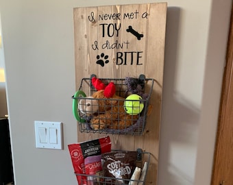 Dog Toy and Treat Storage Wall Hang, Wire Basket Storage