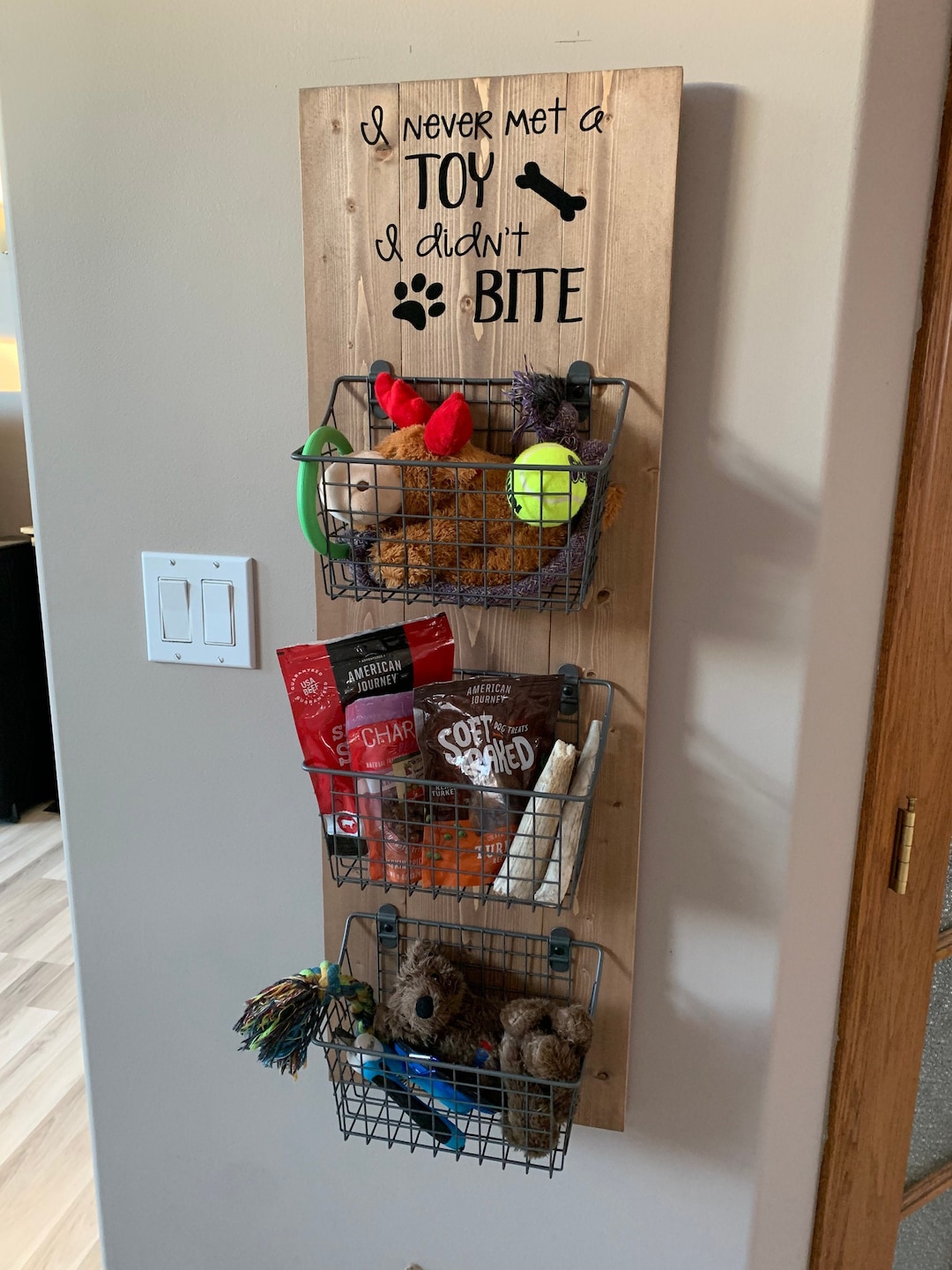 Dog Toy and Treat Storage Wall Hang, Wire Basket Storage Etsy