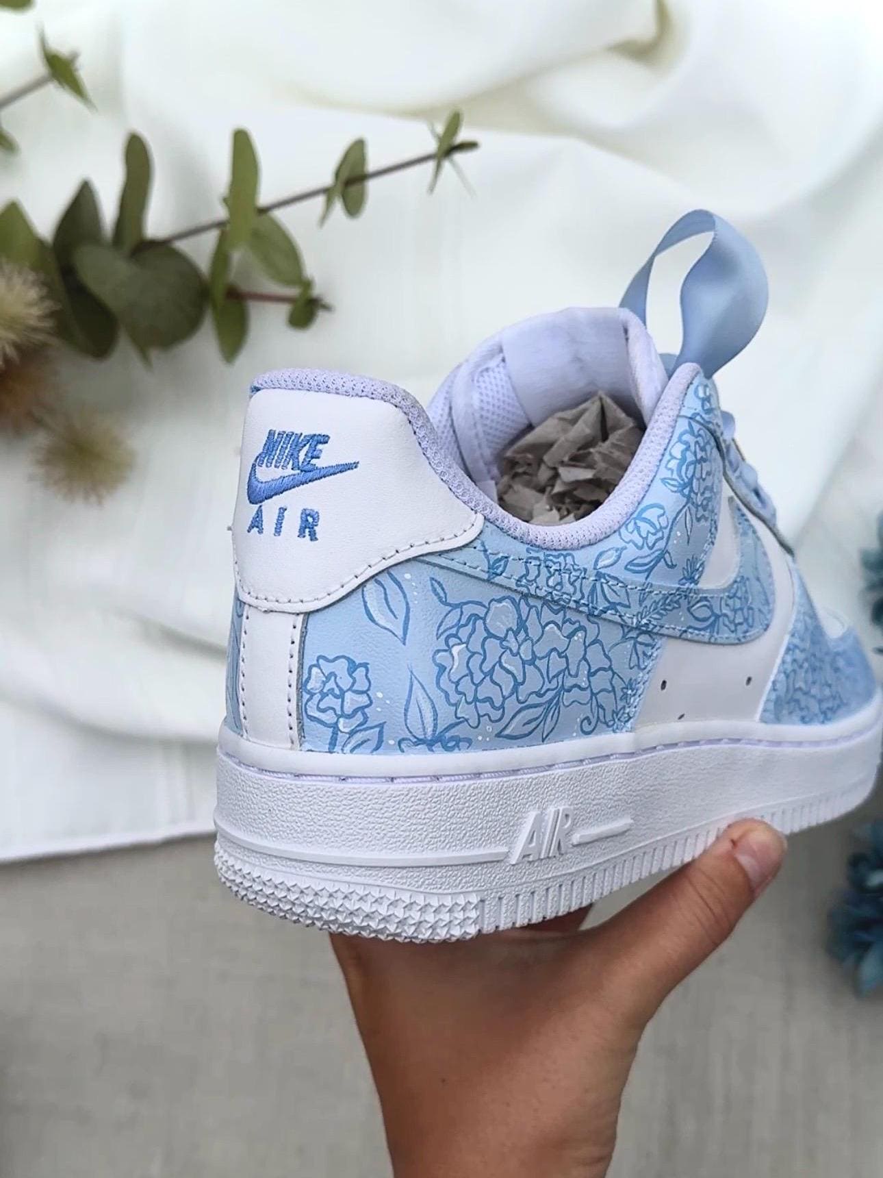 nike blue with flowers