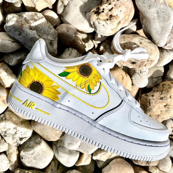 Personalizable Sunflower Nike Air Force 1 Sneakers *All Sizes* | Men’s/Women’s, Children’s/Youth | Gift Ideas | Customs By Jul