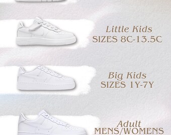 Air Force Size Chart Kids Customizable Nike Air Force Sneakers - Main Image