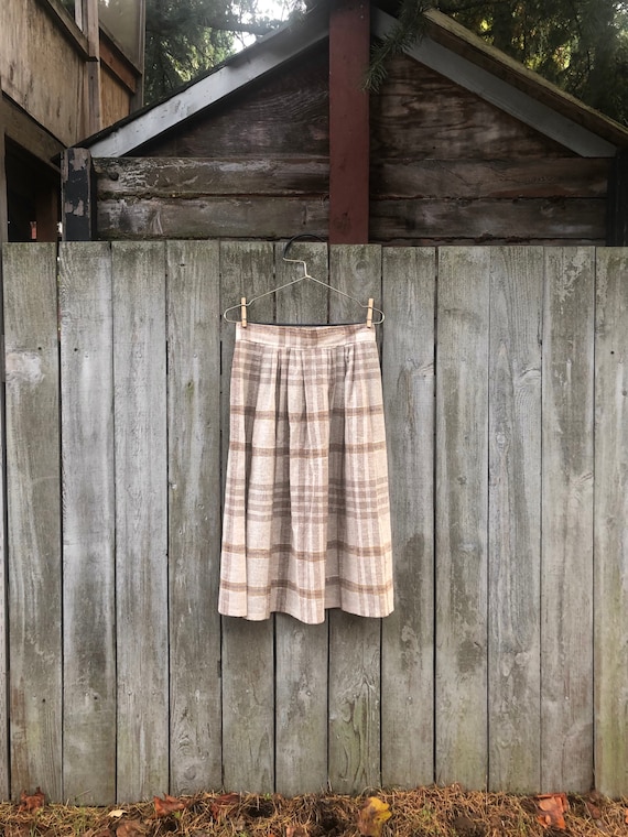 Vintage Plaid A-Line Skirt