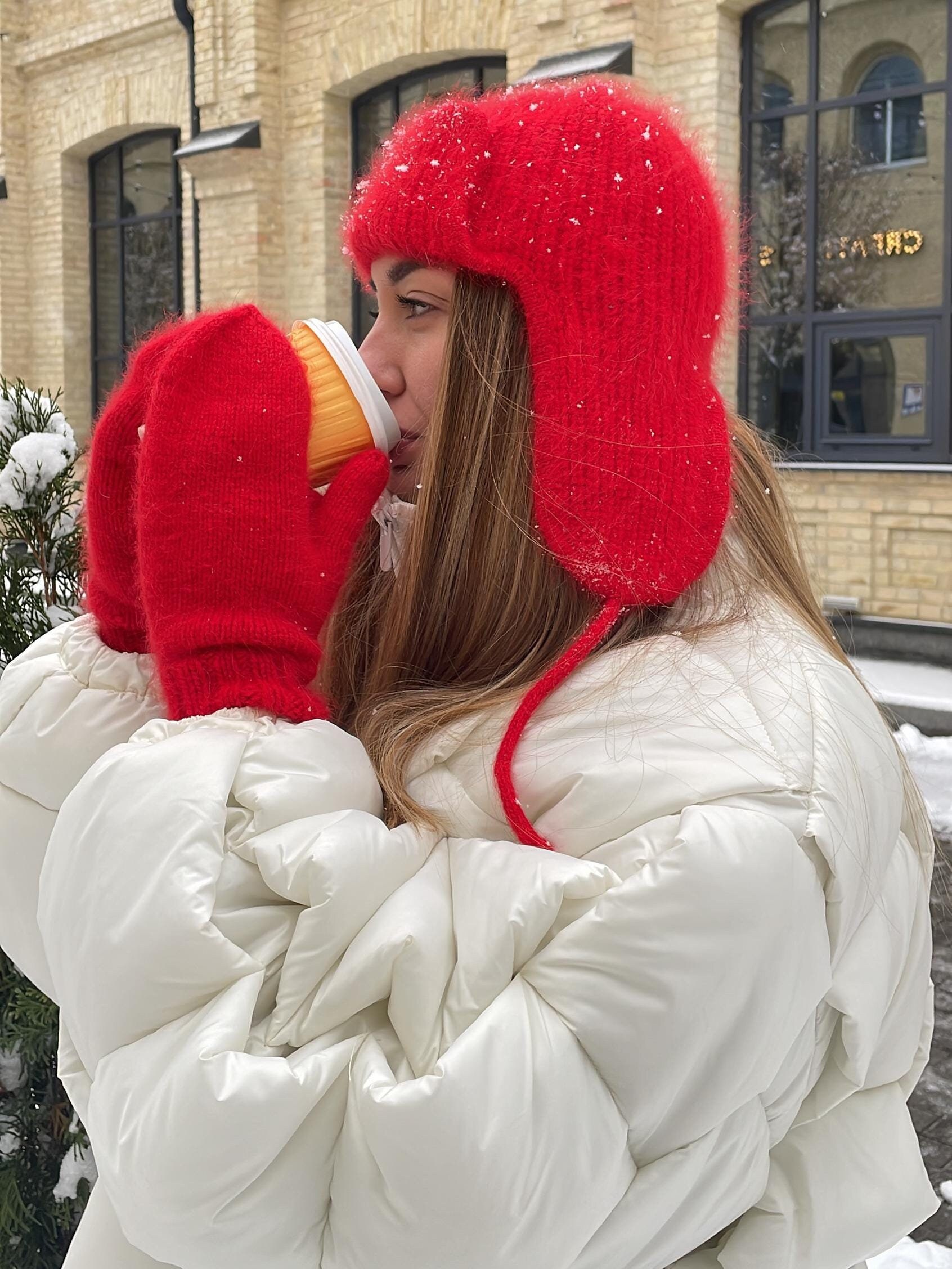 Winter Trapper Hat for Men Women, Outdoor Warm Plaid Cap