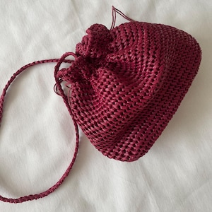 Stroh Clutch Tasche, Häkeln Rote Bast Clutch, Gestrickte Crossbody Mini Geldbörse, Gewebte Schulter Kleine Tasche Handgemachte Stroh Brautjungfer Tasche