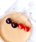 Cherry Earrings Ear jacket Unusual Berry Cute Creative Long Summer Red Burgundy Elegant Delicate Designer Fruit Food Dangle Earrings 