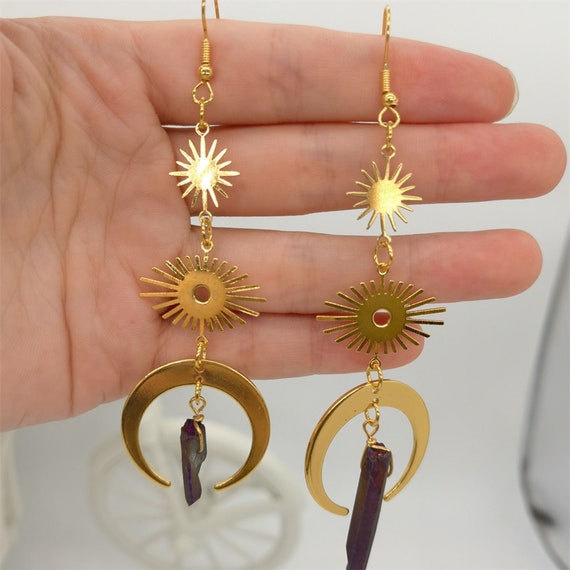 Pendientes de mal de desiguales pendientes de piedra - Etsy España