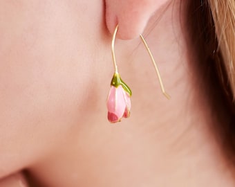 Hand-Crafted-Painted Flower Earrings-Tulips-Made in Peru-Fair Trade Jewelry Hand-Crafted-Painted Flower Earrings-Tulips-Made in Peru-Fair Trade Jewelry