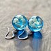 Blue Sky Sphere Dangle Earrings Terrarium Clear Cloudy Sky Designer Earrings Nature inspired Stainless Steel 
