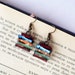 Books Library Dangle Realistic Colorful funny Study School Science Earrings 