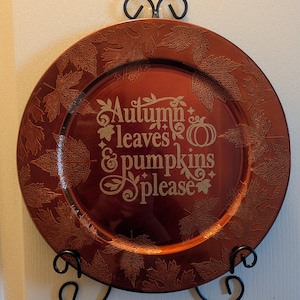 Embossed Leaf Fall Plate: Brown & Rust Autumn Decor (13x13)